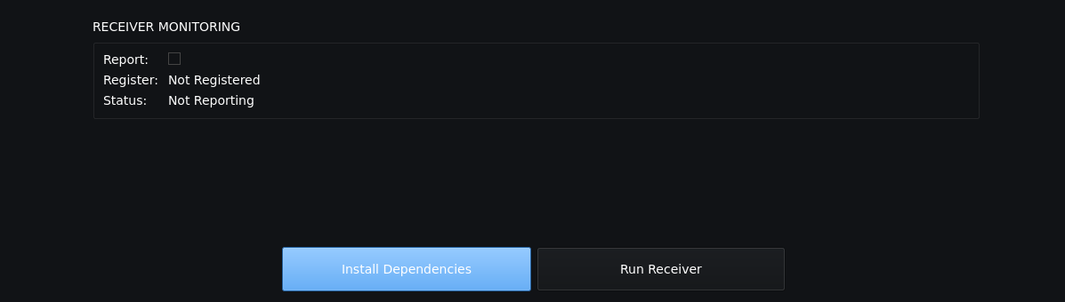 GUI Receiver Missing Dependencies