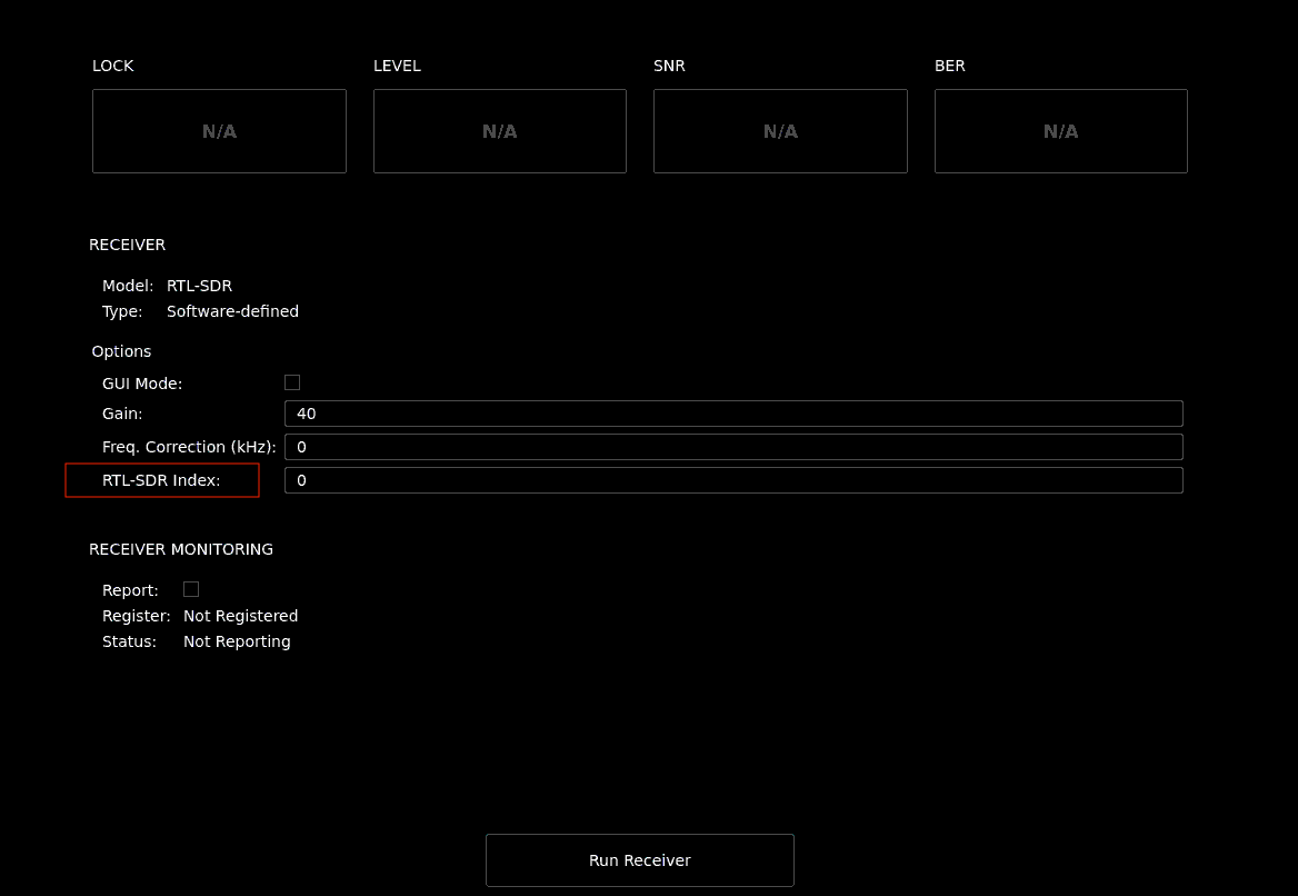 GUI SDR RTL-SDR Index Option